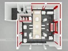 Red White Boutique Store Floor Plan Layout