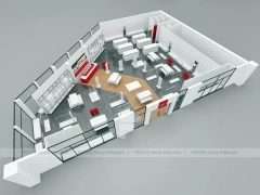 Red White Boutique Store Floor Plan Layout