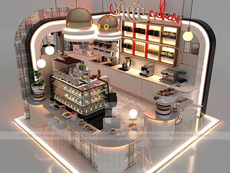 Red White Dessert Beverage Back Bar