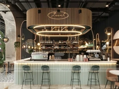 Red White Dessert Beverage Back Bar