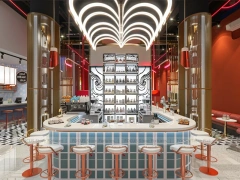 Red White Dessert Beverage Center Bar