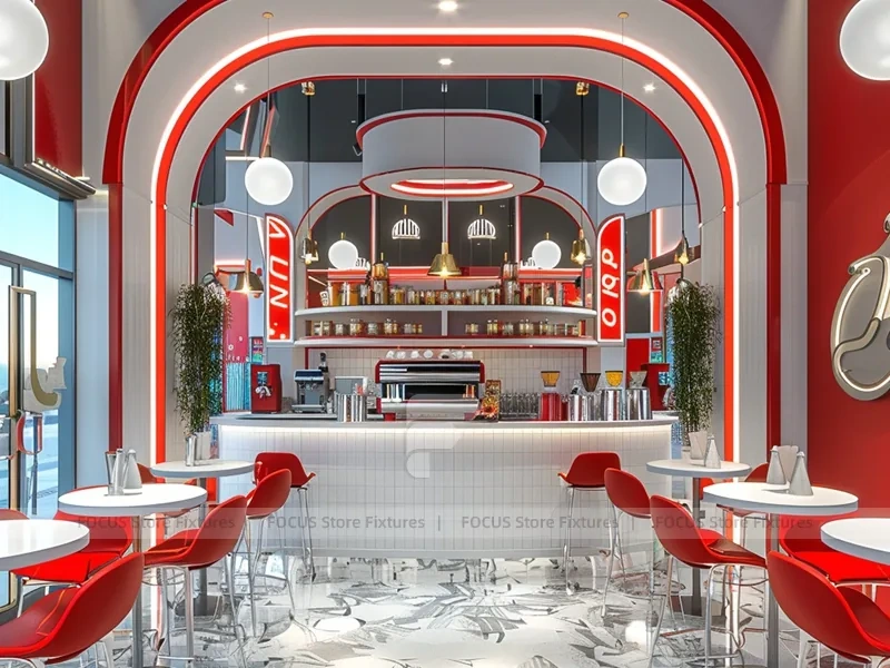 Red White Dessert Beverage Center Bar