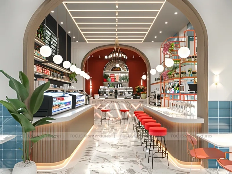 Red White Dessert Beverage Center Bar