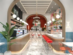 Red White Dessert Beverage Center Bar