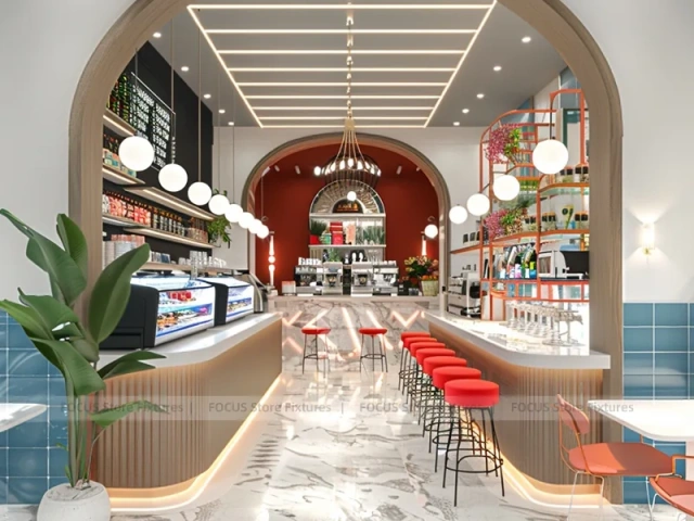 Red White Dessert Beverage Center Bar