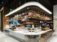 Red White Dessert Beverage Round Counter