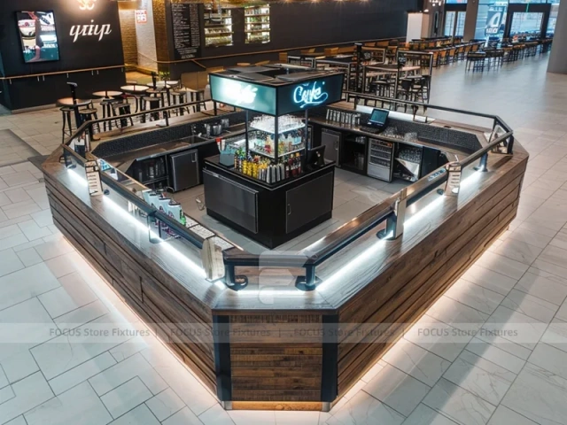 Red White Double Level Beverage Kiosk
