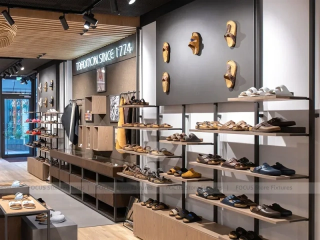 Shoe Store Wall and Table Display