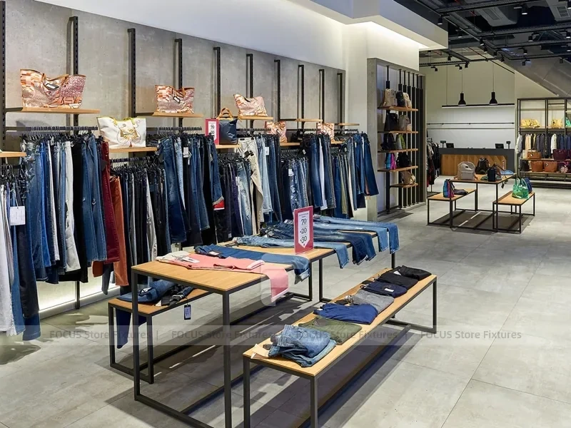 Shoe Store Wall and Table Display