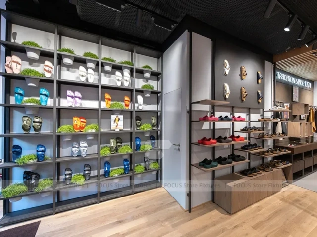 Shoe Store Wall and Table Display