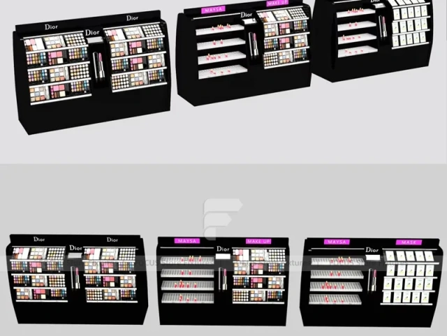 Shu Uemura Black Red Makeup Display Counter