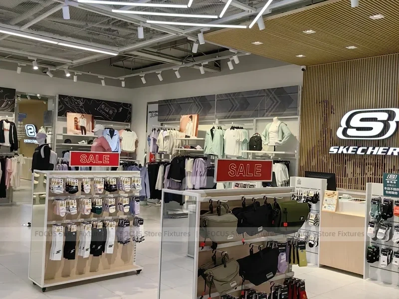 Skechers Sale Accessory Gondola and Apparel Display