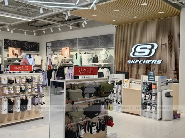 Skechers Sale Accessory Gondola and Apparel Display