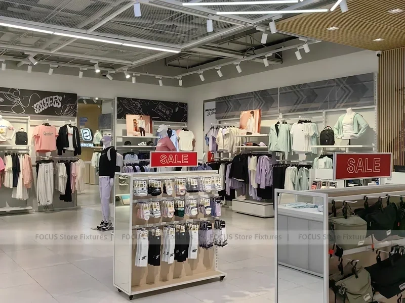 Skechers Sale Accessory Gondola and Apparel Display