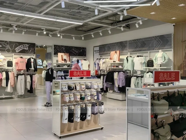 Skechers Sale Accessory Gondola and Apparel Display