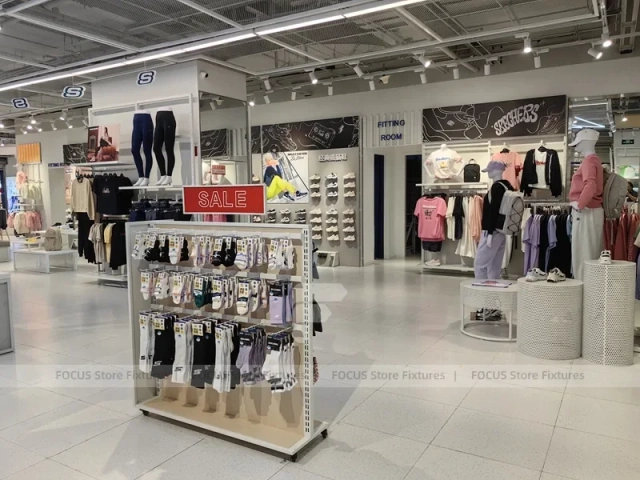 Skechers Sale Gondola and Apparel Display