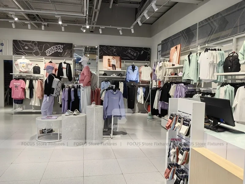 Skechers Sale Gondola and Apparel Display