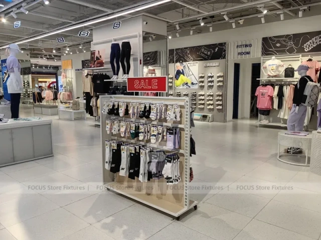 Skechers Sale Gondola and Apparel Display