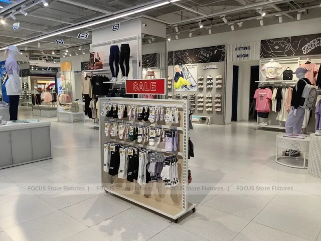 Skechers Sale Gondola and Apparel Display