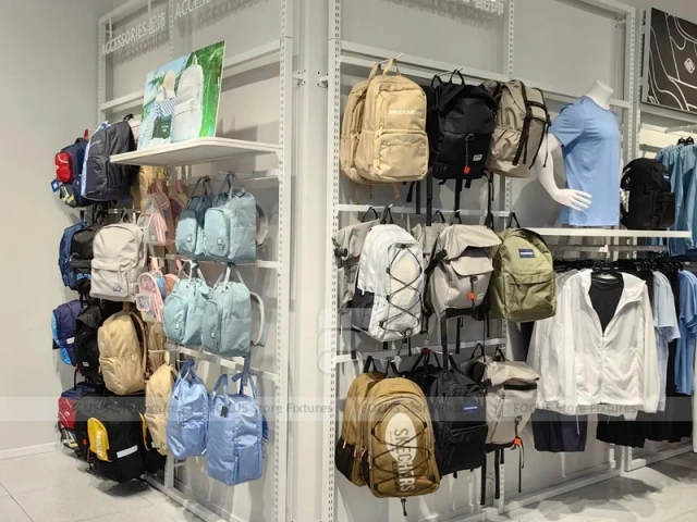 Skechers Wood Logo Wall Checkout Display