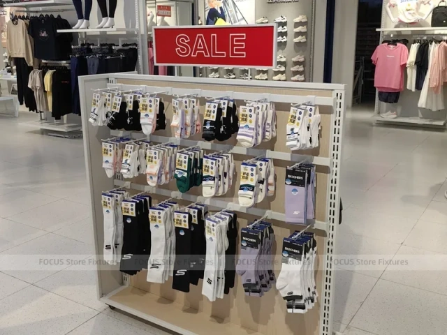 Skechers Wood Logo Wall Checkout Display