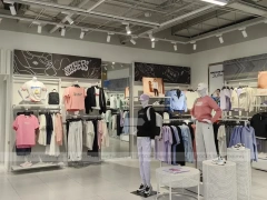 Skechers Wood Logo Wall Checkout Display
