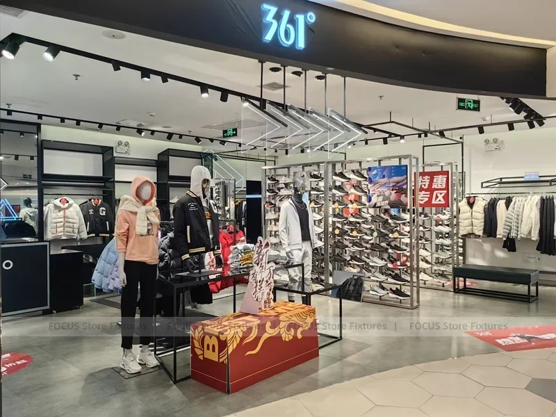 Sneaker Wall and Apparel Rack Store Display