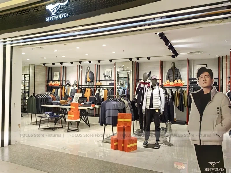 Sneaker Wall and Apparel Rack Store Display