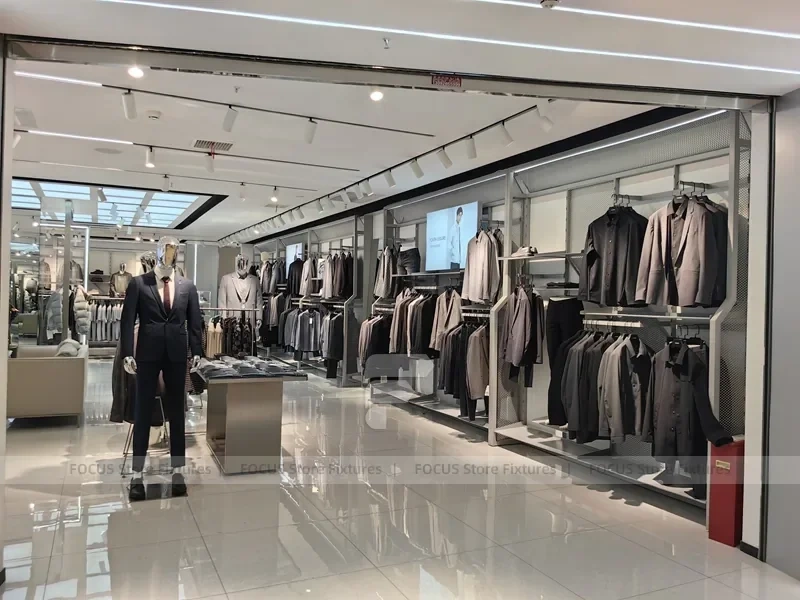 Sneaker Wall and Apparel Rack Store Display