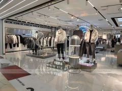 Sneaker Wall and Apparel Rack Store Display