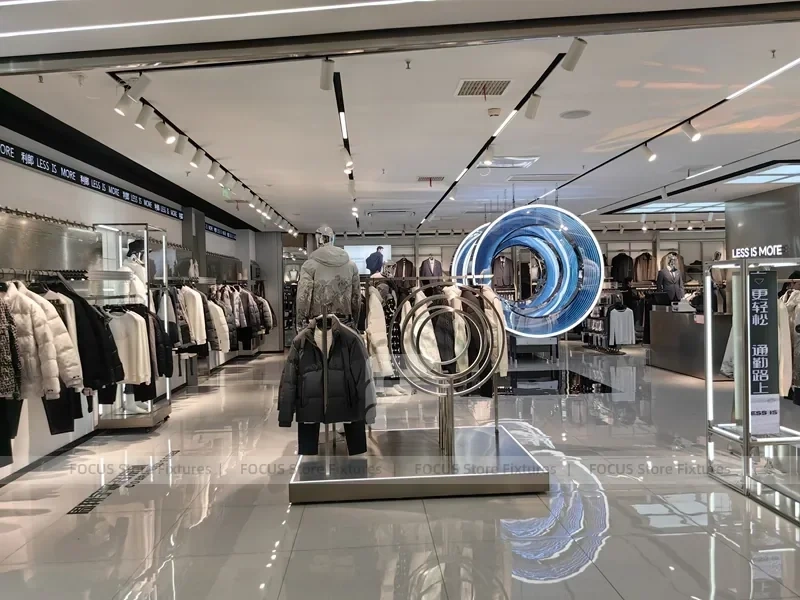 Sneaker Wall and Apparel Rack Store Display