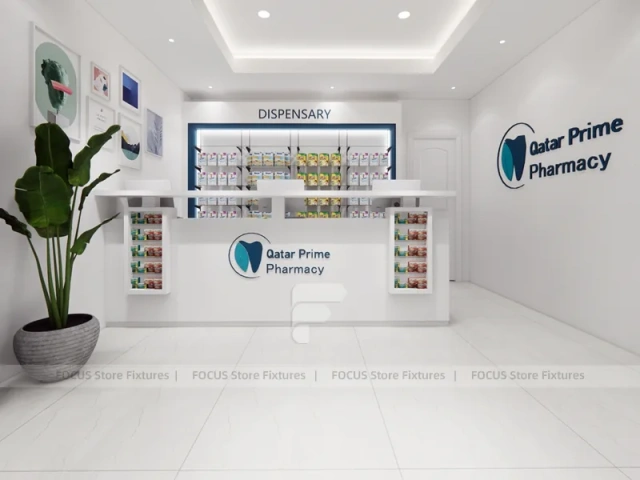 Solar Prime Pharmacy Counter and Gondola Display Layout