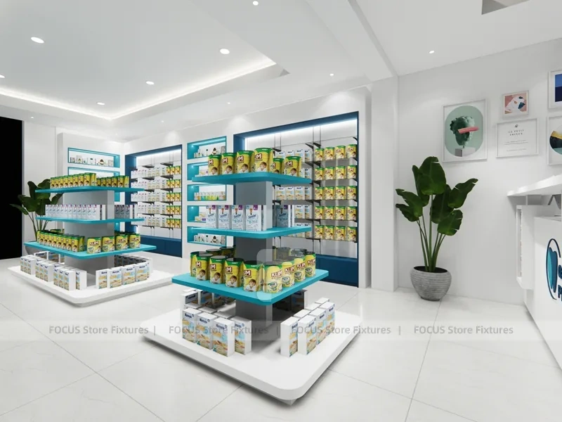 Solar Prime Pharmacy Counter and Gondola Display Layout