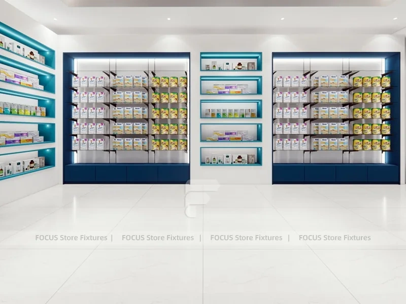 Solar Prime Pharmacy Counter and Gondola Display Layout