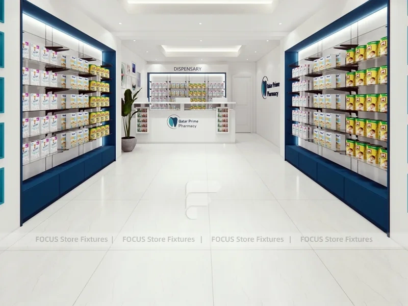 Solar Prime Pharmacy Counter and Gondola Display Layout