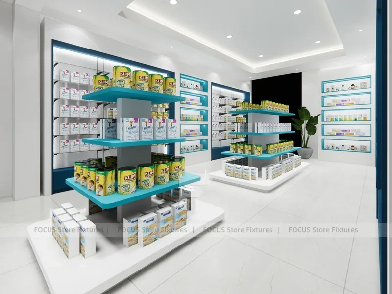 Solar Prime Pharmacy Counter and Gondola Display Layout