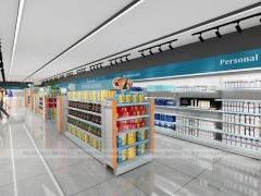 Teal Black Personal Care Pharmacy Wall Display Aisles