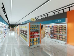 Teal Black Personal Care Pharmacy Wall Display Aisles
