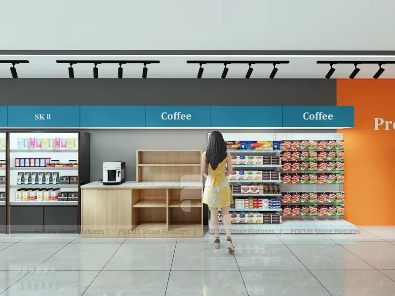 Teal Black Personal Care Pharmacy Wall Display Aisles