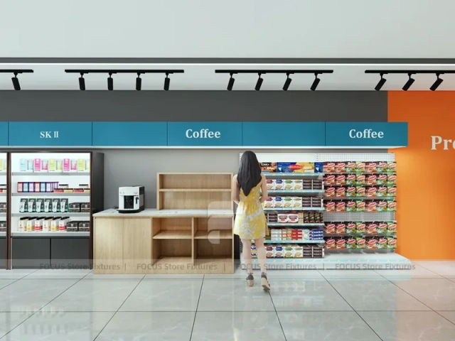 Teal Black Personal Care Pharmacy Wall Display Aisles