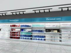 Teal Black Personal Care Pharmacy Wall Display Aisles