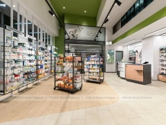 Teal Ceiling Pharmacy Gondola and Counter Store