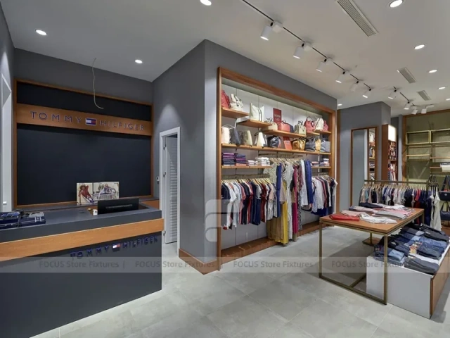 Tommy Hilfiger Apparel Store Wood Display Layout