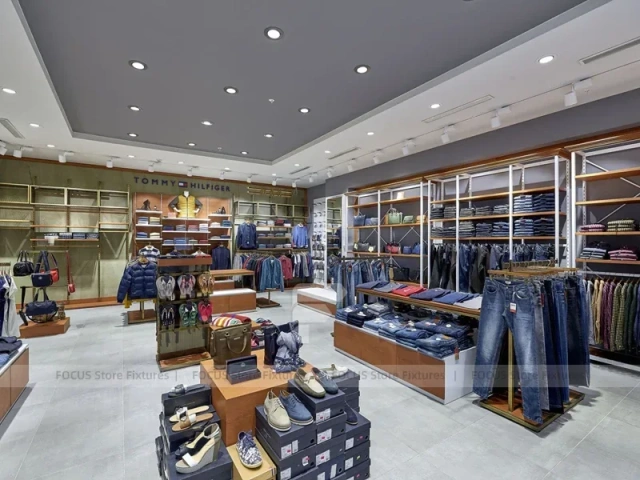 Tommy Hilfiger Apparel Store Wood Display Layout