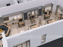 Top View Boutique Apparel Store Fixture Layout