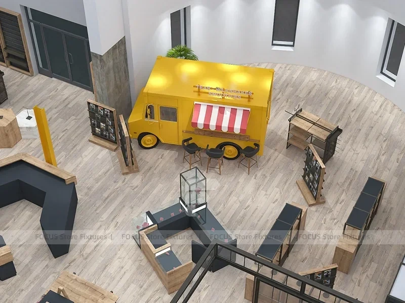 Top View Boutique Apparel Store Fixture Layout
