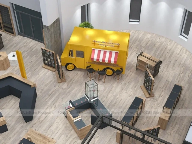 Top View Boutique Apparel Store Fixture Layout
