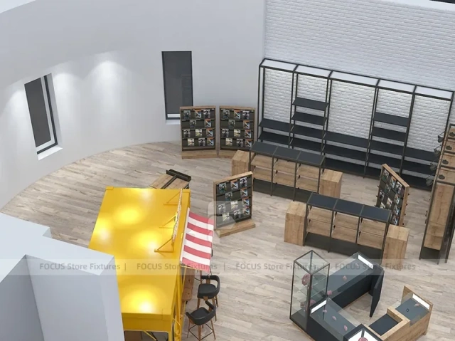 Top View Boutique Apparel Store Fixture Layout