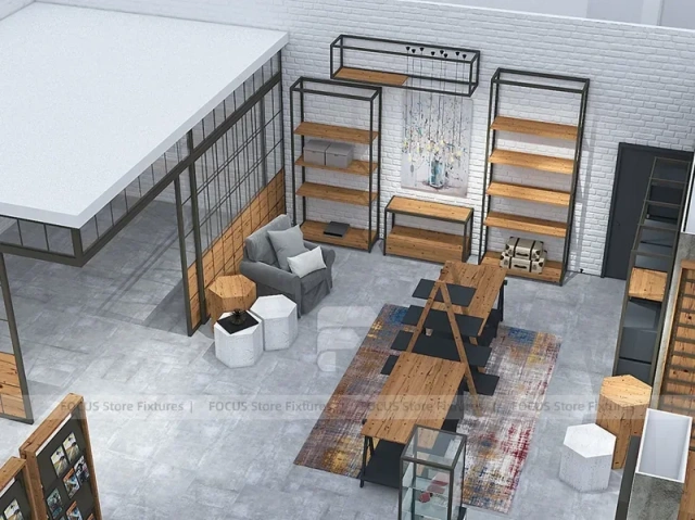 Top View Boutique Apparel Store Fixture Layout