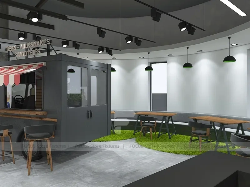 Top View Boutique Apparel Store Fixture Layout
